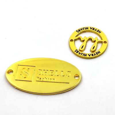 China Viable Suits Custom Hand Stitched Clothing Label Signs Wholesale Stainless Steel Corrosion Nameplate Letters Logo Zinc Alloy Nameplate for sale