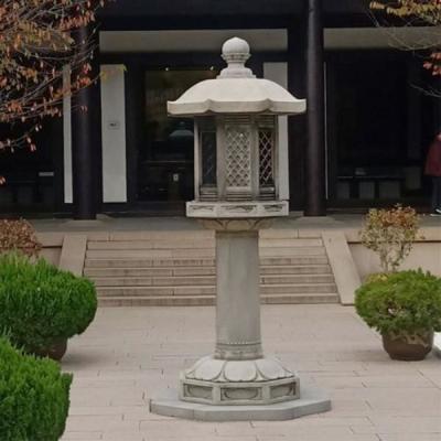 Κίνα White Decorative Stone Granite Carved Japanese Pagoda Lantern For Yard Garden Park προς πώληση