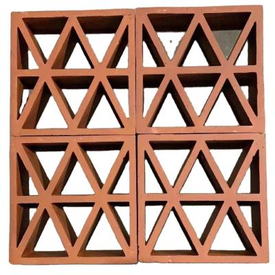 China Ceiling Hollow Bricks Wall Screen Terracotta Breeze Block 200*200*50mm Anti Acid for sale