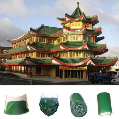 China Waterproof Chinese Temple Roof Tiles , Green Ceramic Roof Tiles for sale