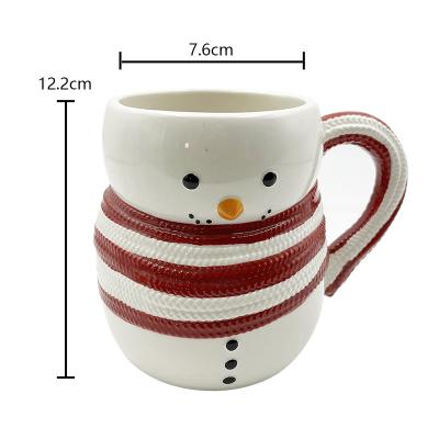 China Christmas Series Coffee Water Milk Snowman Cup Cute Christmas Mug Ceramic Mug For Gifts Home Decoration for sale