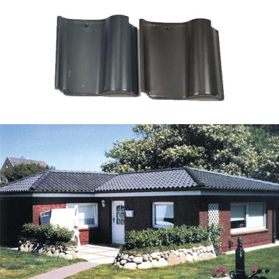 China S Type Spanish Roof Ceramic Tiles Durable Material Dark Grey Water-repellent Rooftop Material for sale