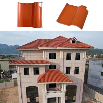 China Spanish S-Shape Ceramic Roof Tiles High Grade Ceramic Rust Red Ideal For Sloped Roofs for sale