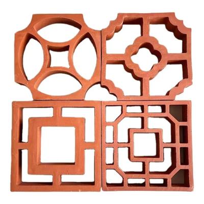 China Factory Supply 200*200mm Fired Clay Red Breeze Block Solid Perforated Wall Decorative Bricks for sale