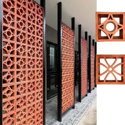 China Terracotta breeze block architecture wall decorative clay lattice bricks for sale