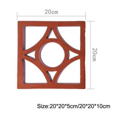 China Hollow Decorative Terracotta Bricks 20x20mm Clay Terracotta Coloured Wall Tiles for sale