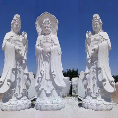 Cina Scultura di pietra cinese antica Figues del marmo della statua 2m Cina di Guanyin in vendita