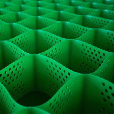 China Hdpe Gravel Grid Geocell voor stabiliteit van de grond 445mm Groen Kleur Te koop