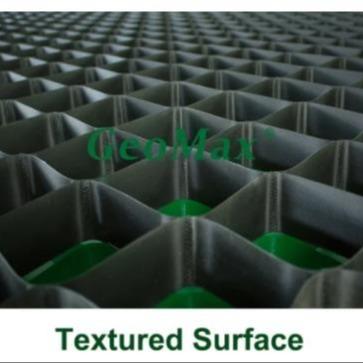 China ODM Plastic Ground Grid HDPE Geocell Textured Perforated GM150-712 Base Stabilization Black ASTM Standard for sale