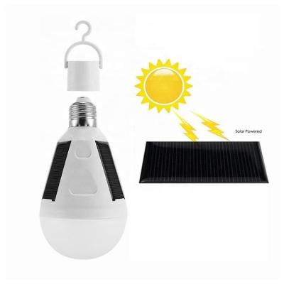 China Night Market 7W 12W E27 Rechargeable Portable Emergency Solar Panel LED Light Bulbs Residential Outdoor Camping Solar Light Bulb For Outdoor Tent Camping for sale