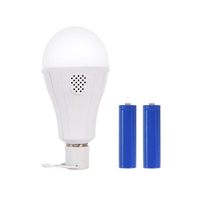 China Warehouse AC 85-265V White 6500k E27 B22 Base Dual Battery Cable Rechargeable Led Bulb Lamp 15w Emergency Bulb Light for sale