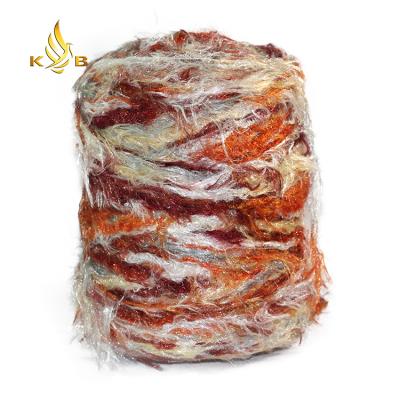 China Polyester feather anti-pilling knitting yarn for sweater hand knitting yarn with metallic fancy yarn for scarf for sale