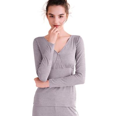 China Breathable Pajamas Home Loose Pregnant Maternity Sleepwear Two Piece Set Breastfeeding Clothes for sale