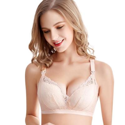 China Seamless Pregnant Plus Size Open Breast Wireless Breathable Maternity Bra Nursing Bra for sale