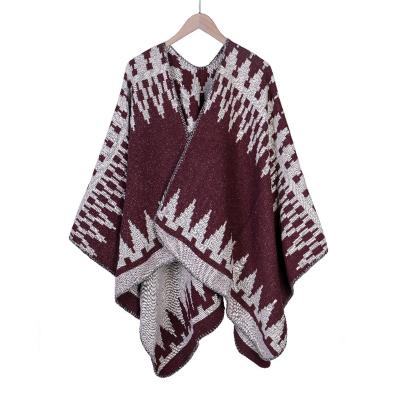 China 2021 Fashion Autumn Winter Western Style Warm Scarf Women Acrylic Geometric Cashmere Shawl for sale