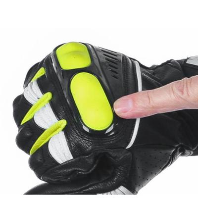 China NEW Full Finger Hyperion Motorcycle Short Leather Gloves Black Neon Black Racing Gloves Motorcycle Genuine Leather Gloves for sale