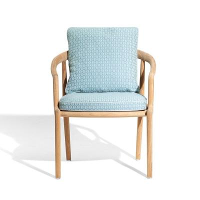 China Modular Solid Beech Wood Navy Fabric Armchair With Protective Slides for sale