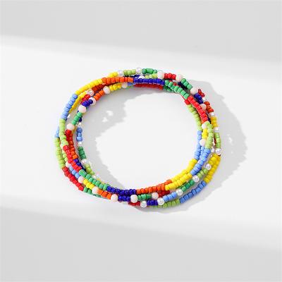 China 2022 Durable Wholesale Colorful Seed Bead Beach Anklet Bohemian Foot Jewelry DIY Bead Women Anklets for sale