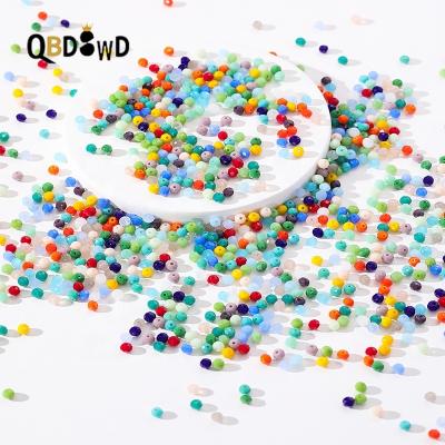 China Crystal Colored Gemstones 1/2/3/4/6/8mm Faceted Round Glass Beads Seed Beads For Jewelry Making DIY Crystal Beads for sale