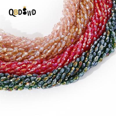 China Crystal Wholesale 8*11mm Colored Glass Beads 4*6mm 5*7mm Faceted Seed Beads Crystal Beads For DIY Jewelry Making for sale