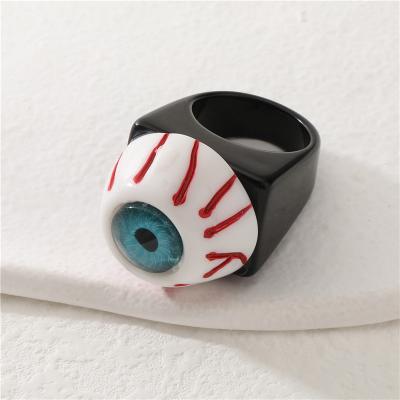 China Durable Devil Eyes Resin Rings For Man Bossy Antique Fashion Jewelry Devil's Eyes for sale