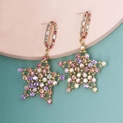 China Best Selling Durable Alloy Metal Star Zircon Personality Fashion Women's Stud Earrings Fine Jewelry Earrings for sale