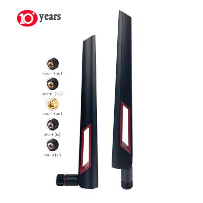 China Black Flexible ABS+PC 5dBi 2.4G 5.8G Long Range Omni WiFi Dual Band External High Gain Rubber Antenna RP-SMA-J for sale