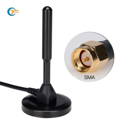 China GSM/4G/WiFi Antenna With Big Height Magnetic Base 3000mm High Gain Cable SMA-M Connector 130mm for sale