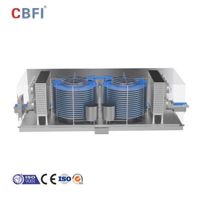 China Belt IQF Spiral Quick Blast Freezer For Pasta Fruits Vegetables Shrimp Food Freezing Machine for sale