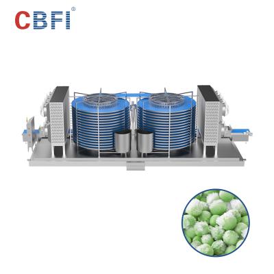Китай 1 тонна / час, экономия места, быстрое взрывное замораживание, спиральная морозильница с конвейерным ремнем продается