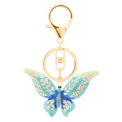 China Excellent Quality Key Custom Cute Rhinestone Butterfly Fasion Factory Product 3d Key Chain for sale