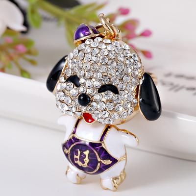 China Factory direct various shape popular creative cute animal key chain alloy dog ​​diamond supply chain for sale