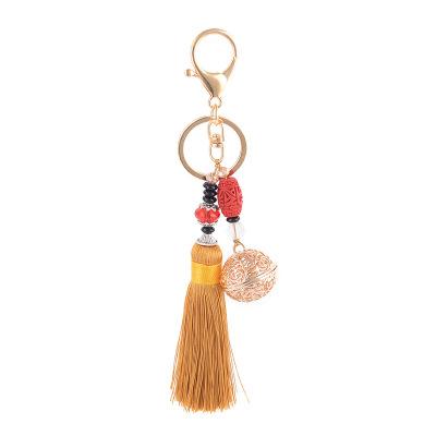 China Travel Popular Hot Colorful Leather Tassel Organizer Gift Factory Selling Key Chain For Phone for sale