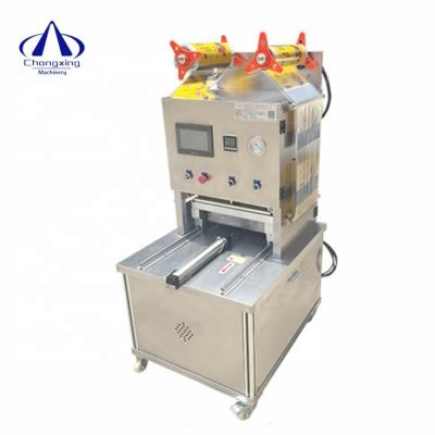 China Semi Automatic Cup Film Box Plastic Lunch Tofu Food Sealing Printing Machine for sale