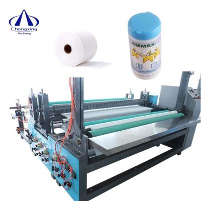 China Fabric rewinding cutting nonwoven fabric tacky roll etc. wiping fabric slacker cutter cutting laminator for sale