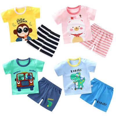 China 2021 Wholesale Smart Casual Stylish Children's Clothing Printed Summer Children's Clothing Set Factories for sale