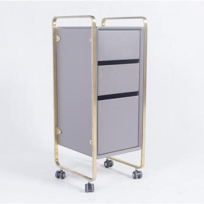 China Salon Furniture Beauty Hair Salon Flexible Metal Trolley Convenient Trolley for sale