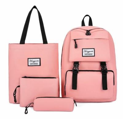 China College Student Backpack 4 Pcs Set Backpack Waterproof High Quality Nylon Bag for sale