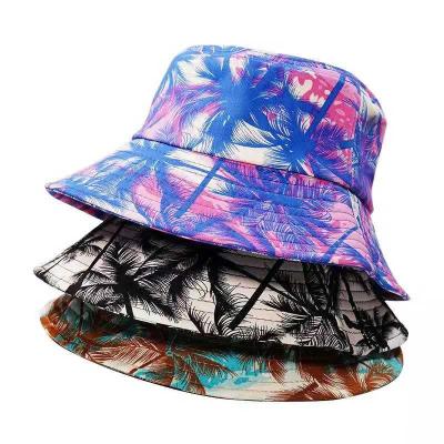 China Wholesale Picture Printing Women Fashion Tie Dye Colored Double Sided Bucket Hat Multicolor Summer Wide Brim Bucket Hat Custom Logo for sale