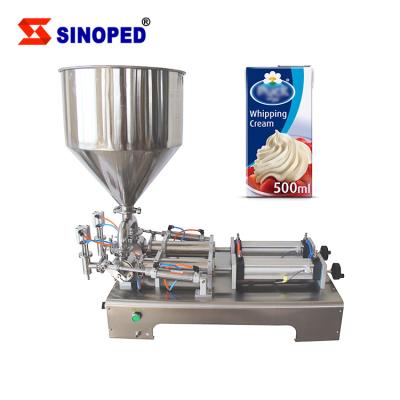 China Food 100 1000ml Liquid Soap Filler Cream Filling Machine Semi Automatic Thick Paste Plunger Ointment Lotion Machine for sale