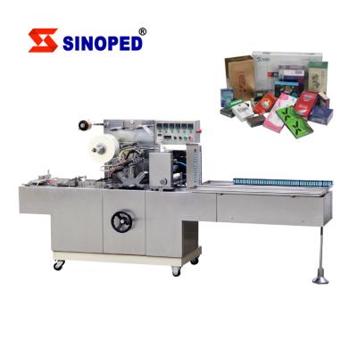 China Beverage Automatic Condom Box Cosmetic Bopp Film Cellophane Wrapping Machine en venta