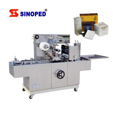 China Automatic Beverage Cellophane Wrapping Machine for Throat Sugar Boxes Packing Lipstick Perfume Chocolate Machine Te koop