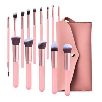 China Angular Blush Hot Sale Girls Gift Synthetic Hair Makeup Brushes 14 Pieces Professional Gold Matte Makeup Brush Set for sale