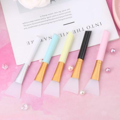 China Cosmetic Facial Brush Mini Silicon Mask Brush Soft Flat Brush Makeup DIY Tool Mask Applicator for sale