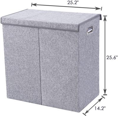 China Eco-friendly Durable Laundry Basket For Dirty Clothes Eco-friendly Gray Laundry Hamper Collapsible Collapsible Laundry Basket for sale