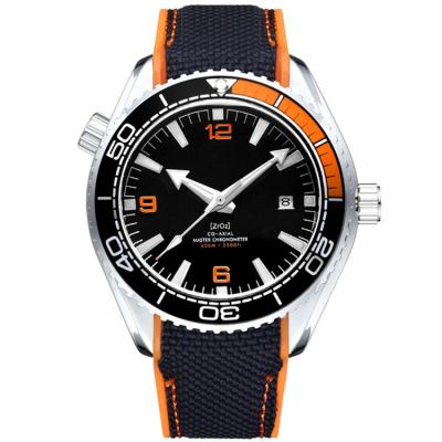 China Good Quality Nylon Bezel Strap Men's Chronograph Stainless Steel Case And Mechanical Automatic Diver Watch for sale