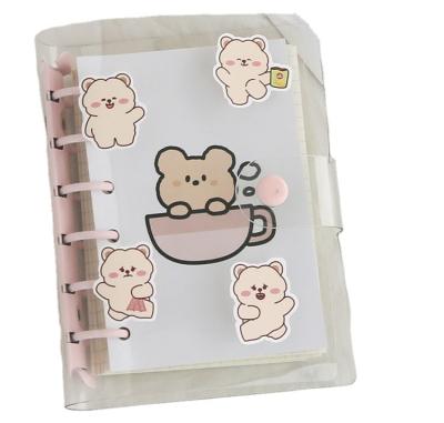 China 6 Ring Binder A7 Planner Binder Mini Budget Planner Loose Leaf Folder Blank Notebook Transparent Soft PVC Eco-friendly Paper Cover for sale