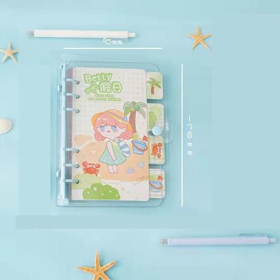 China Custom Hot Selling Logo A6 Cute Hole Eco-Friendly Binder 6 Hole Transparent Loose-leaf Notebooks Cover Folder Spiral Planners for sale