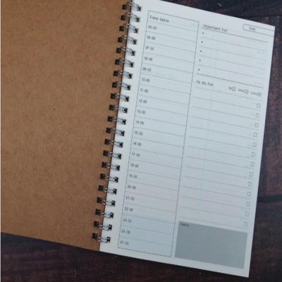 China OEM A5/B5 Spiral Promotional Custom Printing PVC Coating Spiral Notebook Paper Cheap Spiral Hardcover Paper Loose Leaf Notebook for sale