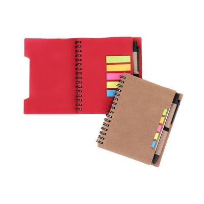 China 2022 hot sale sticky note pads Kraft cover logo mini notebook custom note sticky paper notepad with pen for sale